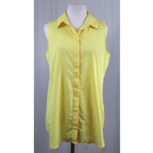 Banana Republic Yellow Sleeveless Button Front Top